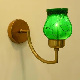 Somil Premium Designer Glass Wall/Night Lamp Elegant & Stylish Dcor Accent for Modern Interiors, Color Green, Black, Size:- 10 x 10 x 20.5 CM-image-52