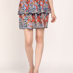 MISS HAUTE Printed Flared Above Knee Skirt-image-71