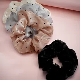 PANASH Women Set of 4 Embellished Ponytail Holders-22