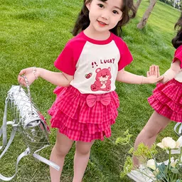 LULU & SKY Girls Printed Top with Skirt-picture-37