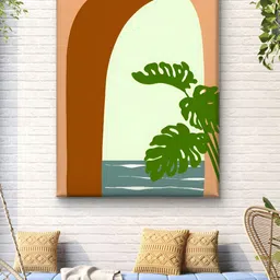 Livin'luxe Brown & Green Floral Printed Canvas Wall Art-picture-22