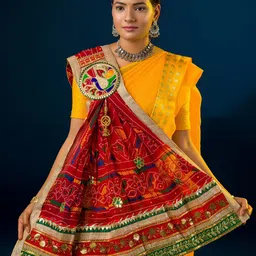 KCPC BANDHANI Embroidered Bandhani Dupatta with Sequinned-image-16