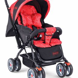 Babyhug Comfy Ride Stroller With Reversible Handle - Red-18