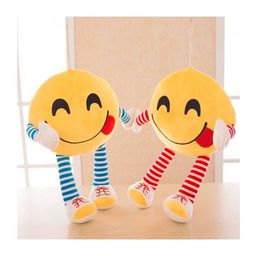 Frantic Smiley Plush Cushion With Stripe Hands And Legs Pack of 2 - Yellow-picture-18