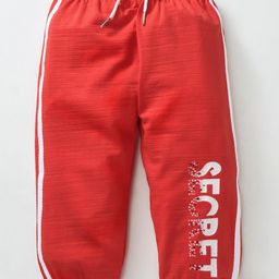 Meng Wa Full Length Lounge Pant Text Print - Red-image-4