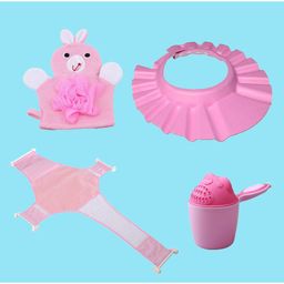 Syga Baby Bath Accessories Combo Pink - Pack of 4-16