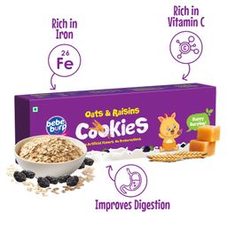 Bebe Burp Organic Baby Food Oats & Raisins Cookies - 150 gm-image-20