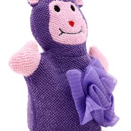 Babyhug Monkey Shape Bath Glove With Attached Loofah - Purple-image-42