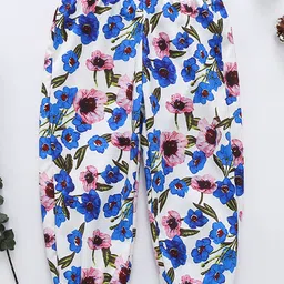 Kookie Kids Full Length Lounge Pant Floral Print - Blue-picture-20