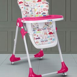 LuvLap Royal High Chair with Adjustable Heights And Wheels - Pink-27