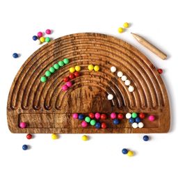 The Engraved Store D shape Counting & Practice Board With Colour Balls and Wooden Pencil - Multicolour-28