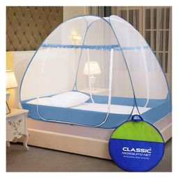 Classic Mosquito Net Foldable Double Bed Net - Blue-16
