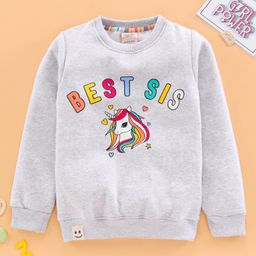 Ollypop Full Sleeves Printed Sweatshirt - Grey-image-56
