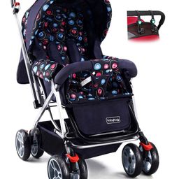 Babyhug Comfy Ride Stroller With Reversible Handle - Dark Navy Blue-21