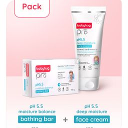 Babyhug Pro pH 55 Moisture Balance Bathing Bar - 150 gm & Babyhug Pro pH 55 Deep Moisture Cream - 100gm-image-40
