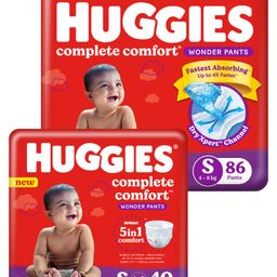 Huggies Complete Comfort Wonder Pants Small Size Baby Diaper Pants with 5 in 1 Comfort - 86 Pieces & Huggies Complete Comfort Wonder Pants Small  Size Baby Diaper Pants - 40 Pants-20