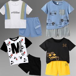 BAESD Unisex Kids Printed T-shirt with Shorts-42