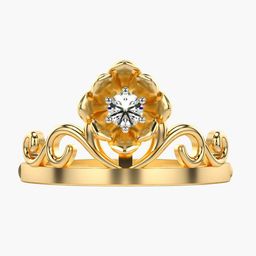 VALANOVA Yellow Gold Plated Sterling Silver 0.11Cts Lab Grown Diamond Ring-image-28