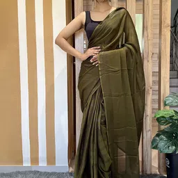 DIVASTRI Pure Chiffon Zari Ready to Wear Saree-image-44