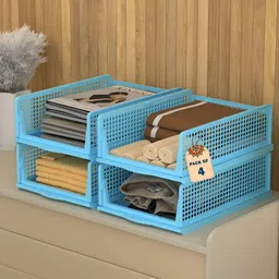 Aura Blue Set of 4 Regular Drawer Organiser Organisers-0