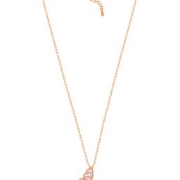 Peora Rose Gold-Plated CZ-Studded Butterfly-Shaped Pendant With Chain-48