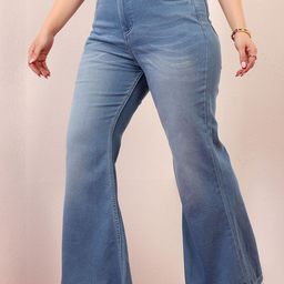 Miss Chase A+ Women High-Rise Light Fade Stretchable Bootcut Jeans-picture-0