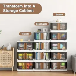 6L Plastic Cupboard for Storage, Durable Storage Cabinet PP Collapsible Wardrobe-image-56