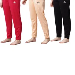Pack of 3 Women Cotton Regular Fit Pyjama with Side Pockets-image-71