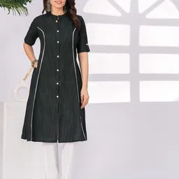 HEARTLOOM Mandarin Collar A-Line Kurta-picture-34