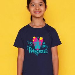 NUSYL Girls Graphic Printed Round Neck Cotton T-shirt-picture-5