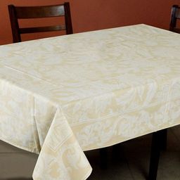 Myntra Elegant Homes Beige Floral Cotton 4-Seater Table Cover-image-5