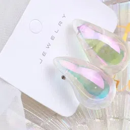 AKISON JEWELS Women White Teardrop Shaped Studs Earrings-13