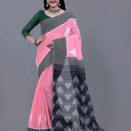 GRIOPY Ethnic Motifs Printed Saree With Unstitched Blouse Piece-picture-56