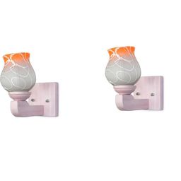 1ST TIME Orange & White 2 Pieces Printed Glass Contemporary Wall Lamps-picture-15
