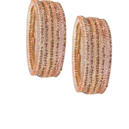 LAVAZZA Set Of 10 Fancy Glass Crystals Studded Bangles image 4