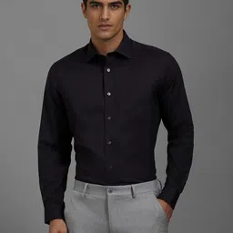 Louis Philippe Men Classic Slim Fit Spread Collar Solid Cotton Formal Shirt-picture-46