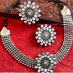 Sangria Oxidised Jewellery Set-image-82