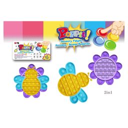 FunBlast Pop Bubble Stress Relieving Silicone Pop It Fidget Toy Pack of 2 - Multicolor image 2