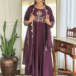 THE52 Women Floral Embroidered Empire Kurta with Trousers & With Dupatta-image-89