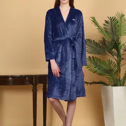 KLOTTHE Woollen Bath Robe With Belt-image-100