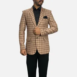 GARGIAN Master Cut Checked Single Breasted Formal Blazer-picture-12