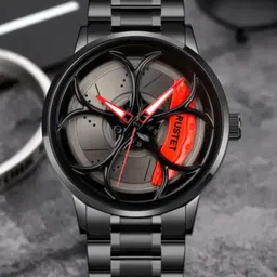 ON TIME OCTUS Men Dial & Stainless Steel Textured Straps Analogue Watch MN-252 RED-picture-2