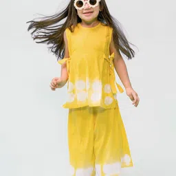 Tiber Taber Tiber Taber Girl Yellow Tie & Dye Top Set-picture-33