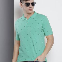 MERRIMENT Men Printed Polo Collar T-shirt-image-89