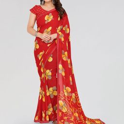 Moda Rapido Floral Printed Beads and Stones Border Saree-picture-15