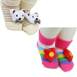 NESKA MODA 6 To 12 Months Baby Set Of 2 Pair Cotton Anti Slip Face Ankle Socks/ Booties-image-12