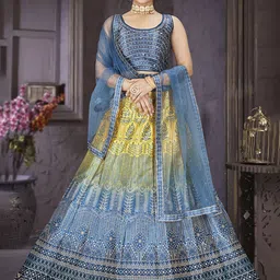 EthnicTree Printed Beads and Stones Ready to Wear Lehenga & Blouse With Dupatta-picture-57