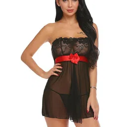 Women Front Open Babydolls with Briefs-image-78