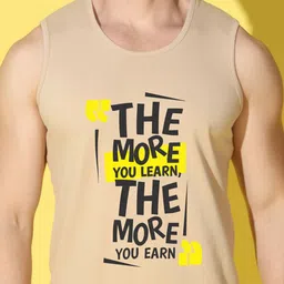 WOOSTRO Pack Of 2 Printed Combed Cotton Gym Vests VWS26(ALONE RUST)(MORE RUST) image 3