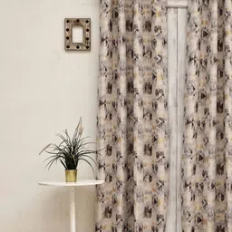 Ariana Brown & Beige Long Door Curtain-image-37